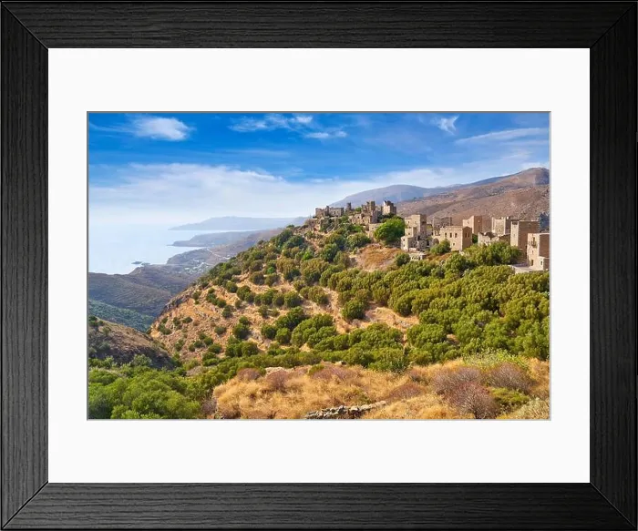 Framed Print : Vathia, abandoned village, Mani, Peloponnese, Greece Framed Print : Vathia, abandoned village, Mani, Peloponnese, Greece