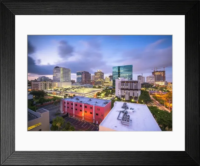 Framed Print : Ft. Lauderdale, Florida, USA downtown cityscape at dusk Framed Print : Ft. Lauderdale, Florida, USA downtown cityscape at dusk