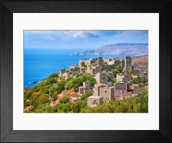 Framed Print : Vathia, abandoned village, Mani, Peloponnese, Greece Framed Print : Vathia, abandoned village, Mani, Peloponnese, Greece