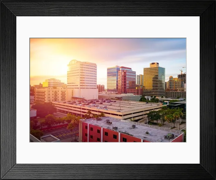 Framed Print : Ft. Lauderdale, Florida, USA downtown cityscape at dusk Framed Print : Ft. Lauderdale, Florida, USA downtown cityscape at dusk