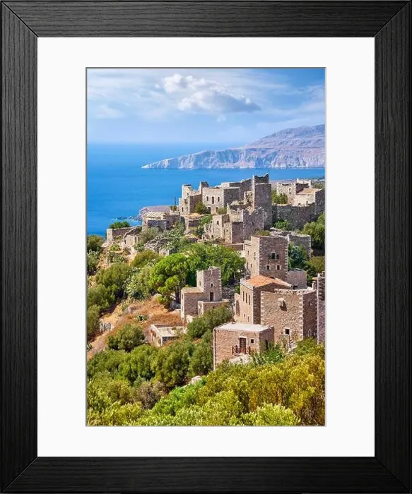 Framed Print : Vathia, abandoned village, Mani, Peloponnese, Greece Framed Print : Vathia, abandoned village, Mani, Peloponnese, Greece