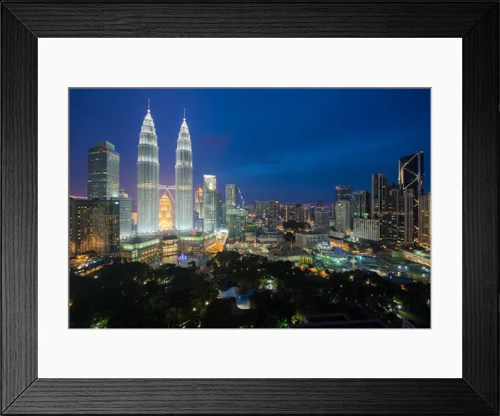 Framed Print : Kuala Lumpur skyline and skyscraper at night in Kuala Lumpur, Malaysia Framed Print : Kuala Lumpur skyline and skyscraper at night in Kuala Lumpur, Malaysia