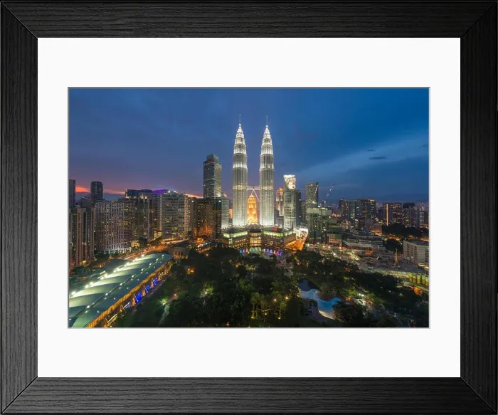Framed Print : Kuala Lumpur skyline and skyscraper at night in Kuala Lumpur, Malaysia Framed Print : Kuala Lumpur skyline and skyscraper at night in Kuala Lumpur, Malaysia
