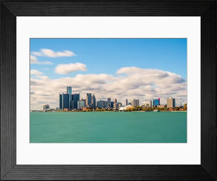 Framed Print : Detroit, Michigan, USA downtown city skyline on the Detroit River Framed Print : Detroit, Michigan, USA downtown city skyline on the Detroit River