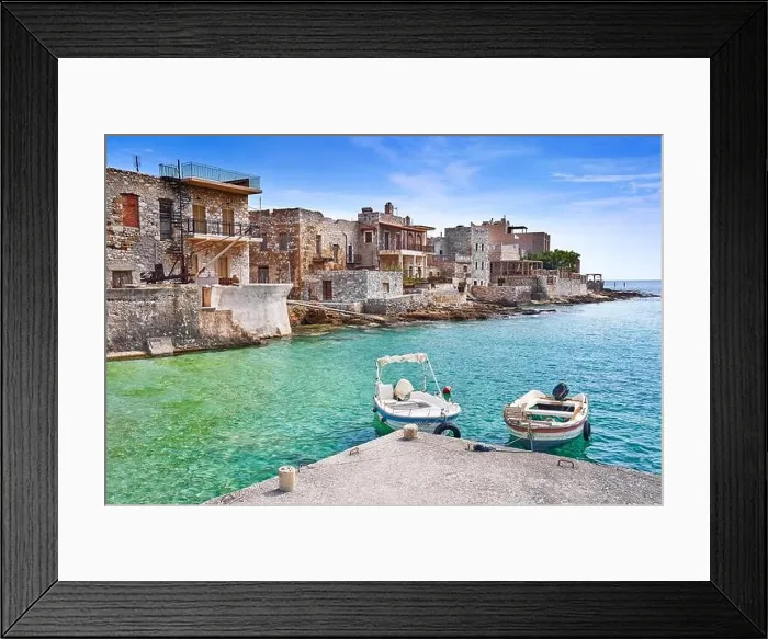 Framed Print : Traditional fishing village Gerolimenas, Mani, Laconia, Peloponnese, Greece Framed Print : Traditional fishing village Gerolimenas, Mani, Laconia, Peloponnese, Greece