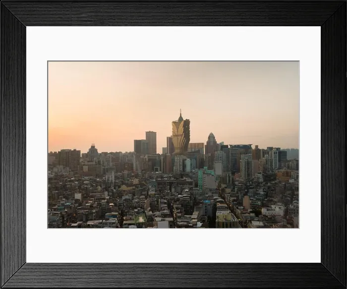 Framed Print : Image of Macau (Macao), China. Skyscraper hotel and casino building at downtown in Macau (Macao) Framed Print : Image of Macau (Macao), China. Skyscraper hotel and casino building at downtown in Macau (Macao)
