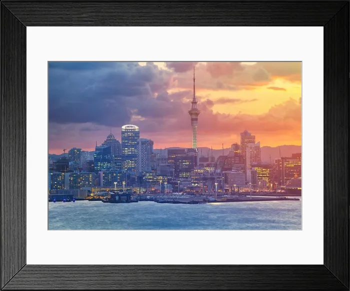 Framed Print : Auckland. Cityscape image of Auckland skyline, New Zealand during sunset Framed Print : Auckland. Cityscape image of Auckland skyline, New Zealand during sunset