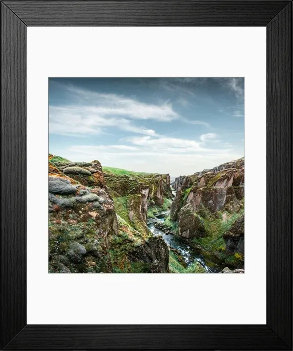 Framed Print : View on famous Fjadrargljufur canyon in South east Iceland, Europe. Landscape photography Framed Print : View on famous Fjadrargljufur canyon in South east Iceland, Europe. Landscape photography