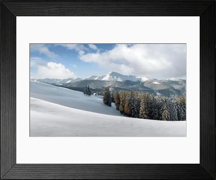Framed Print : Fantastic winter landscape with snowy trees. Carpathian mountains, Ukraine, Europe. Christmas holiday background. Landscape photography Framed Print : Fantastic winter landscape with snowy trees. Carpathian mountains, Ukraine, Europe. Christmas holiday background. Landscape photography