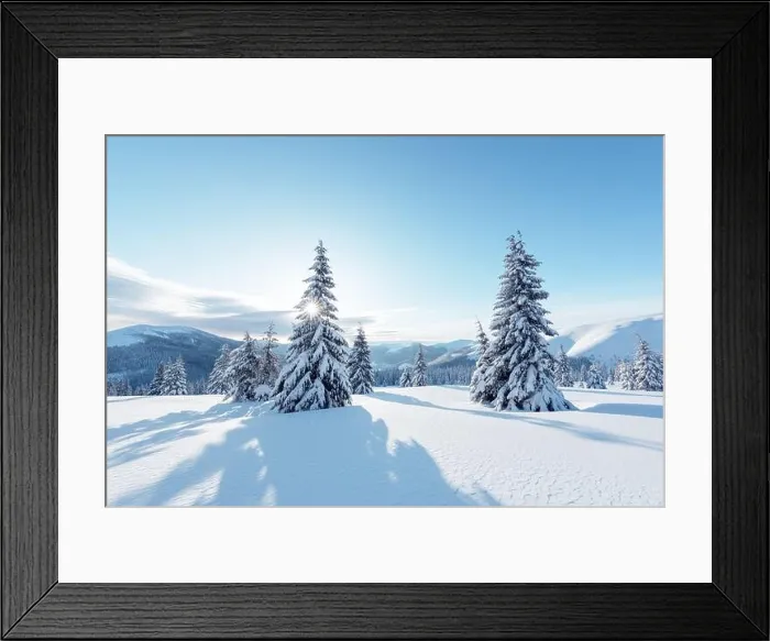 Framed Print : Fantastic winter landscape with snowy trees. Carpathian mountains, Ukraine, Europe. Christmas holiday background. Landscape photography Framed Print : Fantastic winter landscape with snowy trees. Carpathian mountains, Ukraine, Europe. Christmas holiday background. Landscape photography