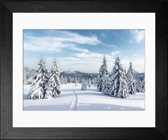 Framed Print : Fantastic winter landscape with snowy trees. Carpathian mountains, Ukraine, Europe. Christmas holiday background. Landscape photography Framed Print : Fantastic winter landscape with snowy trees. Carpathian mountains, Ukraine, Europe. Christmas holiday background. Landscape photography