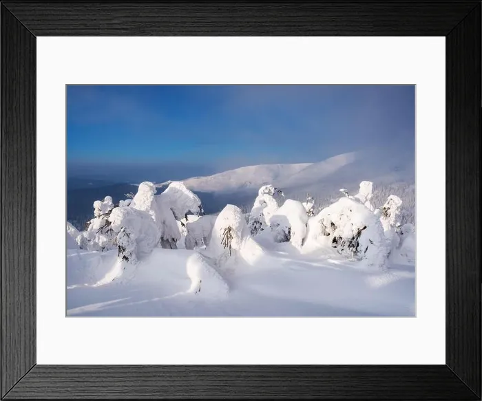 Framed Print : Fantastic winter landscape with snowy trees. Carpathian mountains, Ukraine, Europe. Christmas holiday background. Landscape photography Framed Print : Fantastic winter landscape with snowy trees. Carpathian mountains, Ukraine, Europe. Christmas holiday background. Landscape photography