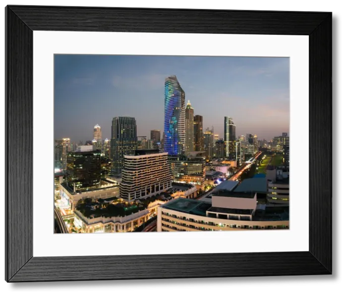 Framed Print : Modern building in Bangkok business district at Bangkok city with skyline before sunset, Thailand Framed Print : Modern building in Bangkok business district at Bangkok city with skyline before sunset, Thailand
