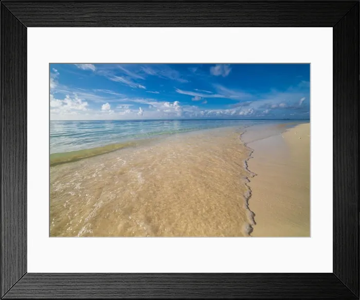 Framed Print : Sea sand sky with soft waves Framed Print : Sea sand sky with soft waves