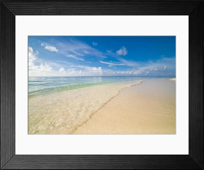 Framed Print : Sea sand sky with soft waves Framed Print : Sea sand sky with soft waves