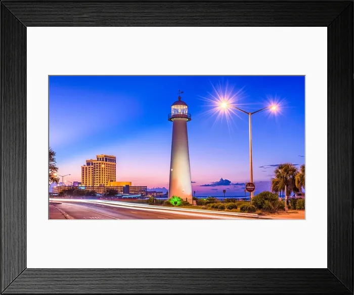 Framed Print : Biloxi, Mississippi, USA at Biloxi Lighthouse Framed Print : Biloxi, Mississippi, USA at Biloxi Lighthouse