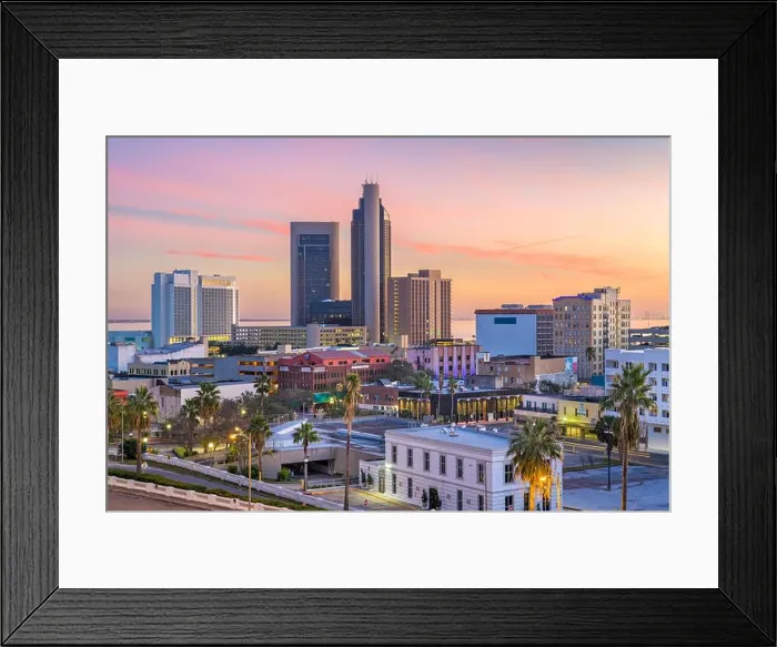 Framed Print : Corpus Christi, Texas, USA Skyline at dusk Framed Print : Corpus Christi, Texas, USA Skyline at dusk