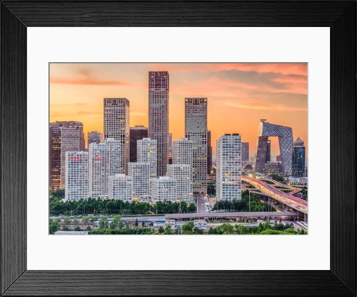 Framed Print : Beijing, China cityscape and financial district at dusk Framed Print : Beijing, China cityscape and financial district at dusk