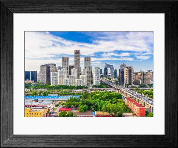 Framed Print : Beijing, China cityscape and financial district at dusk Framed Print : Beijing, China cityscape and financial district at dusk