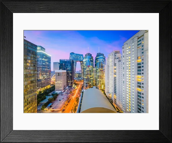 Framed Print : Beijing, China cityscape and financial district at dusk Framed Print : Beijing, China cityscape and financial district at dusk