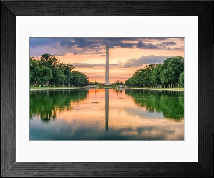 Framed Print : Washington Monument from the Reflecting Pool in Washingon DC, USA Framed Print : Washington Monument from the Reflecting Pool in Washingon DC, USA