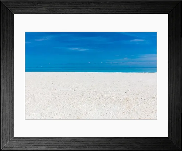 Framed Print : White sandy tropical beach and soft sunlight background and banner. Sea sand sky concept. Relaxing beach landscape, sunny view Framed Print : White sandy tropical beach and soft sunlight background and banner. Sea sand sky concept. Relaxing beach landscape, sunny view