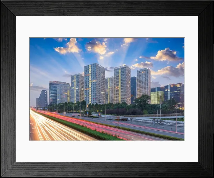 Framed Print : Beijing, China cityscape and highways