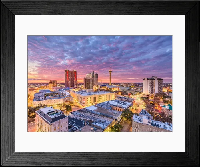 Framed Print : San Antonio, Texas, USA downtown city skyline at dusk Framed Print : San Antonio, Texas, USA downtown city skyline at dusk
