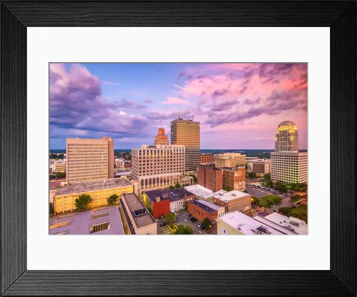 Framed Print : Winston-Salem, North Carolina, USA skyline at dusk Framed Print : Winston-Salem, North Carolina, USA skyline at dusk