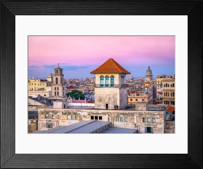 Framed Print : Havana, Cuba downtown skyline Framed Print : Havana, Cuba downtown skyline