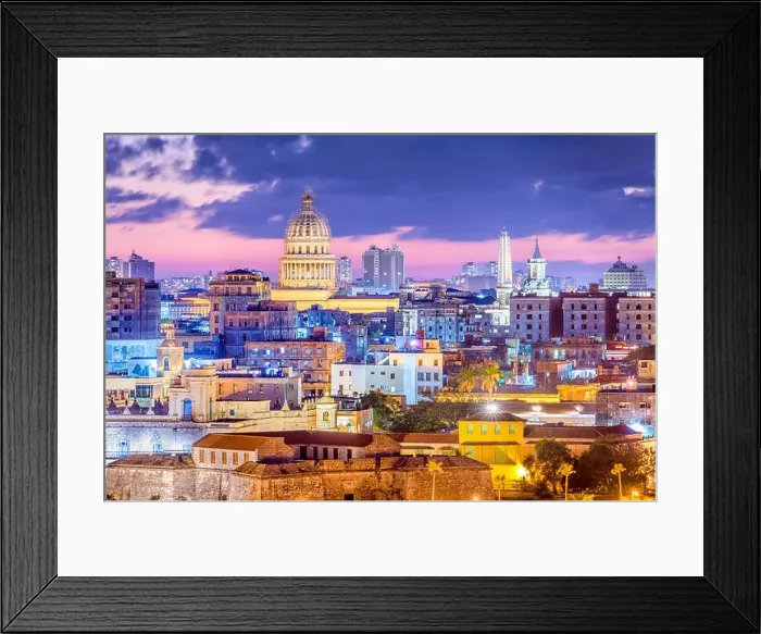 Framed Print : Havana, Cuba downtown skyline Framed Print : Havana, Cuba downtown skyline