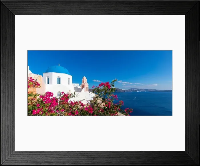 Framed Print : Stunning summer holiday destination. Luxury travel holiday in Santorini island, Greece. Amazing sea view caldera, white architecture famous Oia Framed Print : Stunning summer holiday destination. Luxury travel holiday in Santorini island, Greece. Amazing sea view caldera, white architecture famous Oia