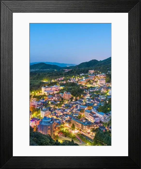 Framed Print : Arima Onsen, Kobe, Hyogo, Japan skyline at dusk Framed Print : Arima Onsen, Kobe, Hyogo, Japan skyline at dusk