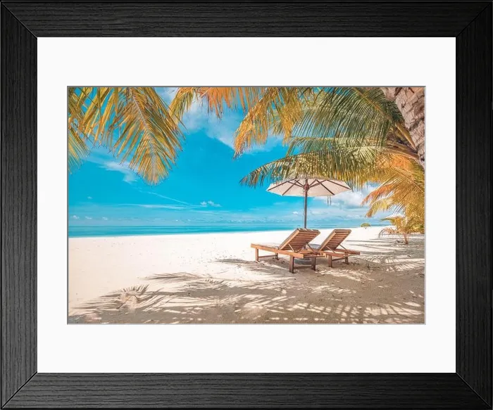 Framed Print : Perfect sunset beach. Idyllic tropical beach landscape for background or wallpaper. Design of summer vacation holiday, couple destination pastel color Framed Print : Perfect sunset beach. Idyllic tropical beach landscape for background or wallpaper. Design of summer vacation holiday, couple destination pastel color