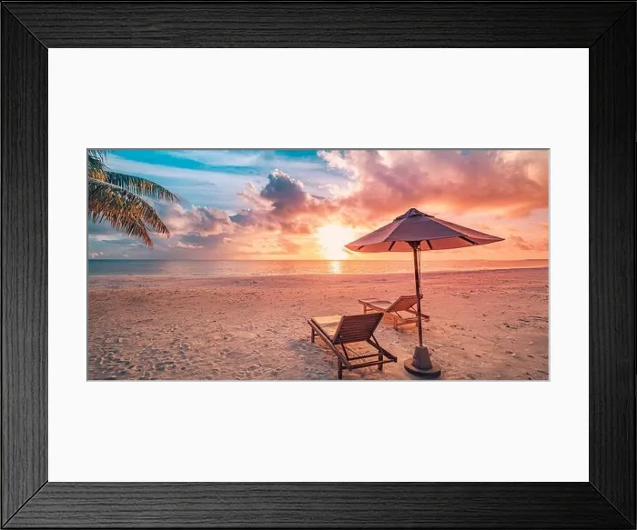 Framed Print : Amazing beach. Chairs on the sandy beach sea. Luxury summer holiday and vacation resort hotel for tourism. Inspirational tropical landscape. Tranquil Framed Print : Amazing beach. Chairs on the sandy beach sea. Luxury summer holiday and vacation resort hotel for tourism. Inspirational tropical landscape. Tranquil