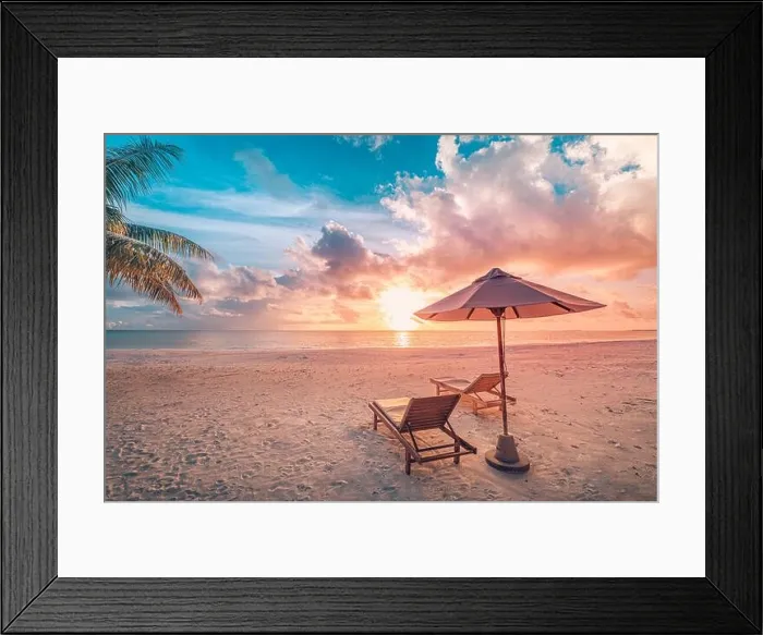 Framed Print : Amazing beach. Chairs on the sandy beach sea. Luxury summer holiday and vacation resort hotel for tourism. Inspirational tropical landscape. Tranquil Framed Print : Amazing beach. Chairs on the sandy beach sea. Luxury summer holiday and vacation resort hotel for tourism. Inspirational tropical landscape. Tranquil