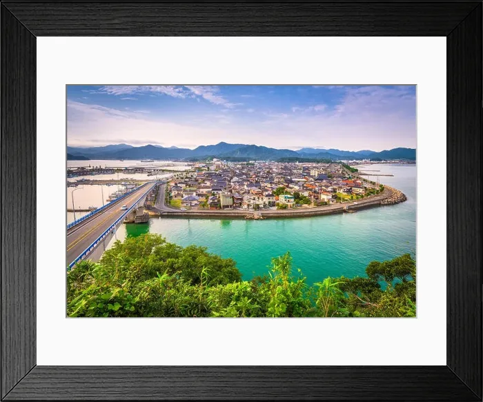 Framed Print : Senzaki, Yamaguchi, Japan town skyline Framed Print : Senzaki, Yamaguchi, Japan town skyline