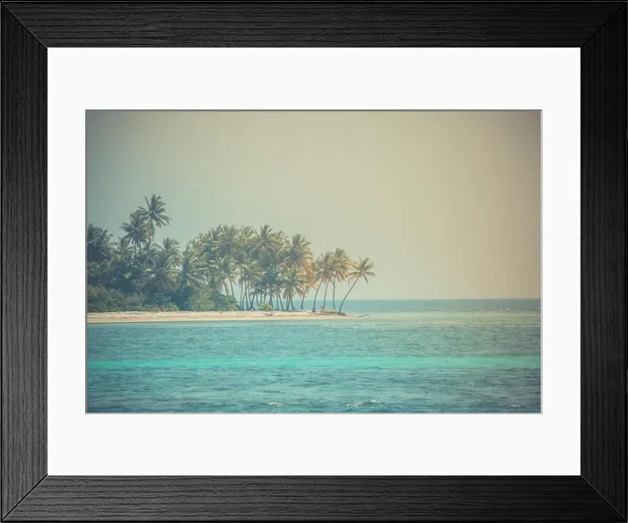 Framed Print : Vintage toned beach landscape. Tranquil beach scene. Exotic tropical beach resort, landscape for background or wallpaper. Design of summer vacation Framed Print : Vintage toned beach landscape. Tranquil beach scene. Exotic tropical beach resort, landscape for background or wallpaper. Design of summer vacation