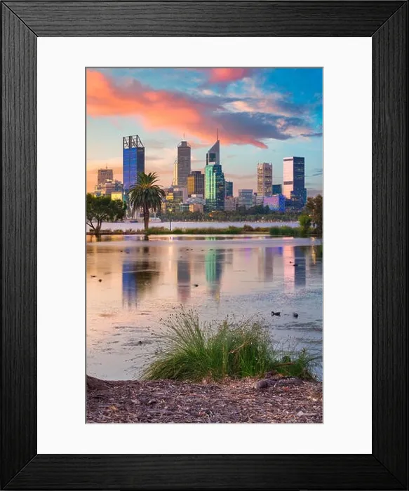 Framed Print : Perth. Cityscape image of Perth skyline, Australia during sunset Framed Print : Perth. Cityscape image of Perth skyline, Australia during sunset