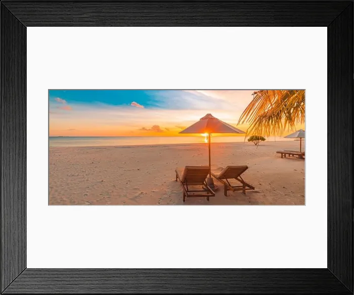 Framed Print : Amazing beach. Chairs on the sandy beach sea. Luxury summer holiday and vacation resort hotel for tourism. Inspirational tropical landscape. Tranquil Framed Print : Amazing beach. Chairs on the sandy beach sea. Luxury summer holiday and vacation resort hotel for tourism. Inspirational tropical landscape. Tranquil