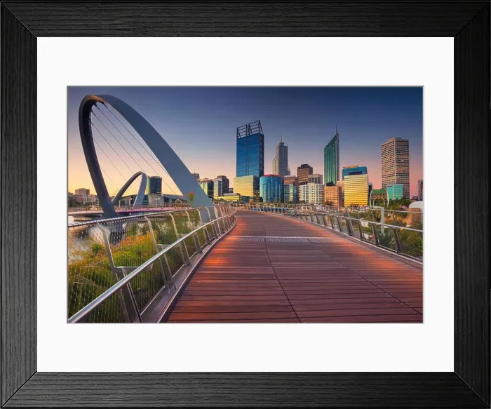 Framed Print : Perth. Cityscape image of Perth downtown skyline, Australia during sunset Framed Print : Perth. Cityscape image of Perth downtown skyline, Australia during sunset