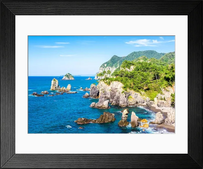 Framed Print : Omijima Island, Yamaguchi, Japan rocky coast on the Sea of Japan Framed Print : Omijima Island, Yamaguchi, Japan rocky coast on the Sea of Japan
