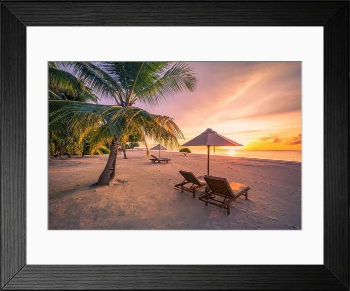 Framed Print : Amazing beach. Chairs on the sandy beach sea. Luxury summer holiday and vacation resort hotel for tourism. Inspirational tropical landscape. Tranquil Framed Print : Amazing beach. Chairs on the sandy beach sea. Luxury summer holiday and vacation resort hotel for tourism. Inspirational tropical landscape. Tranquil