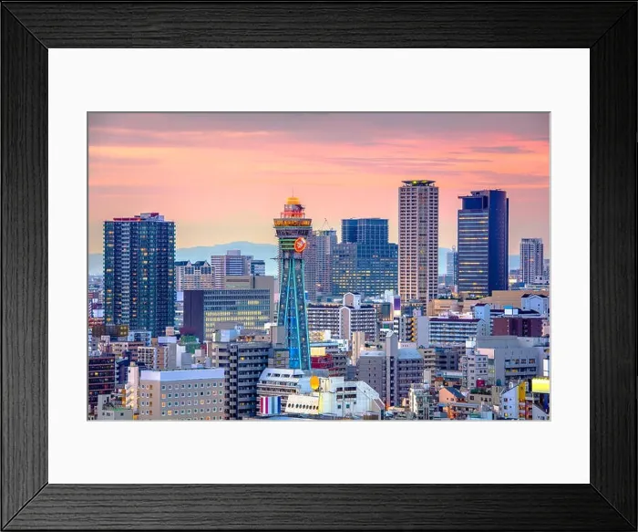 Framed Print : Osaka, Japan skyline at twilight Framed Print : Osaka, Japan skyline at twilight