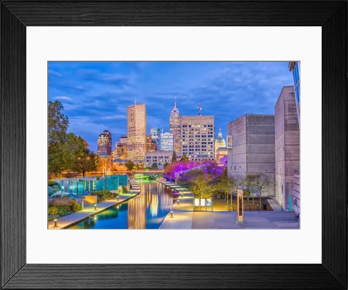 Framed Print : Indianapolis, Indiana, USA skyline on the Canal Walk Framed Print : Indianapolis, Indiana, USA skyline on the Canal Walk