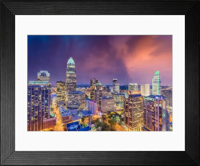 Framed Print : Charlotte, North Carolina, USA skyline Framed Print : Charlotte, North Carolina, USA skyline
