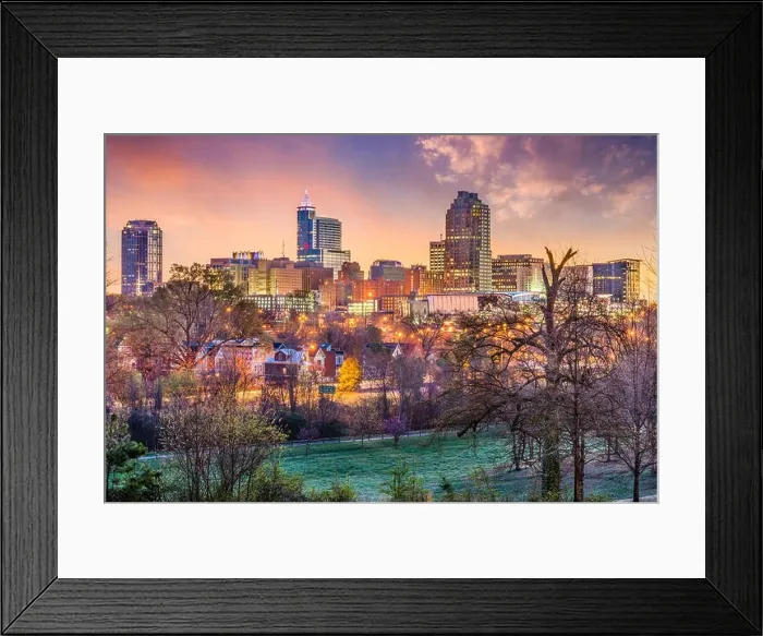 Framed Print : Raleigh, North Carolina, USA Skyline Framed Print : Raleigh, North Carolina, USA Skyline