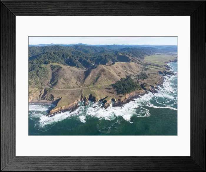 Framed Print : The cold Pacific Ocean washes onto the rugged coastline of Northern California north of Fort Bragg. The Pacific Coast Highway runs along this stretch Framed Print : The cold Pacific Ocean washes onto the rugged coastline of Northern California north of Fort Bragg. The Pacific Coast Highway runs along this stretch