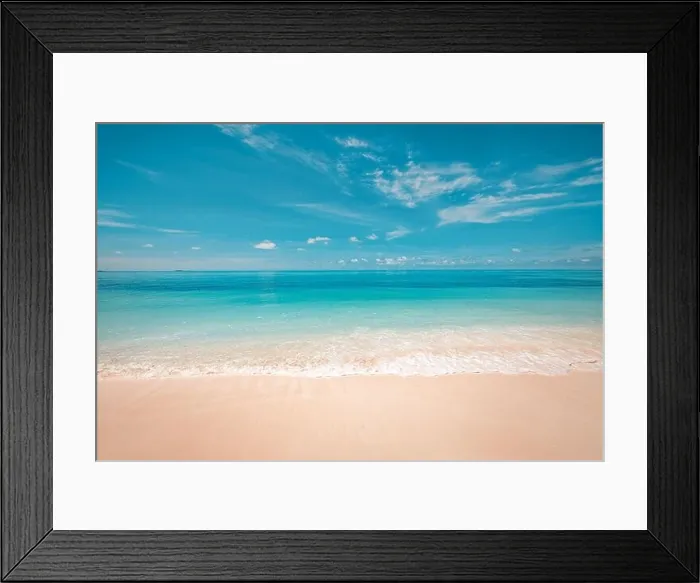 Framed Print : Sea sand sky concept. Tropical island paradise, beach view with endless sea horizon. Tranquil relaxing peaceful nature landscape, waves splashing surf Framed Print : Sea sand sky concept. Tropical island paradise, beach view with endless sea horizon. Tranquil relaxing peaceful nature landscape, waves splashing surf