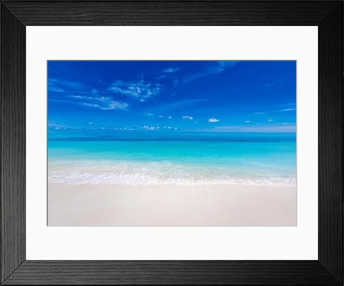 Framed Print : Sea sand sky concept. Tropical island paradise, beach view with endless sea horizon. Tranquil relaxing peaceful nature landscape, waves splashing surf Framed Print : Sea sand sky concept. Tropical island paradise, beach view with endless sea horizon. Tranquil relaxing peaceful nature landscape, waves splashing surf